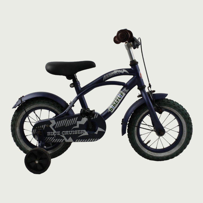 12.115 - BikeFlip, 12 inch cruiser fiets, terugtraprem, geen versnellingen, kabelslot, optionele zijwieltjes, 85-100 cm kind
