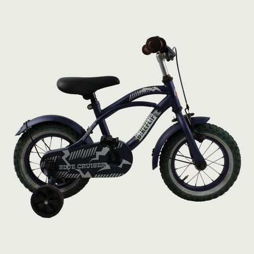 12.115 - BikeFlip, 12 inch cruiser fiets, terugtraprem, geen versnellingen, kabelslot, optionele zijwieltjes, 85-100 cm kind