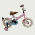 12.128 - BikeFlip, 12 inch kinderfiets, roze kinderfiets, Joop fiets, terugtraprem, zijwieltjes, kabelslot, peuterfiets