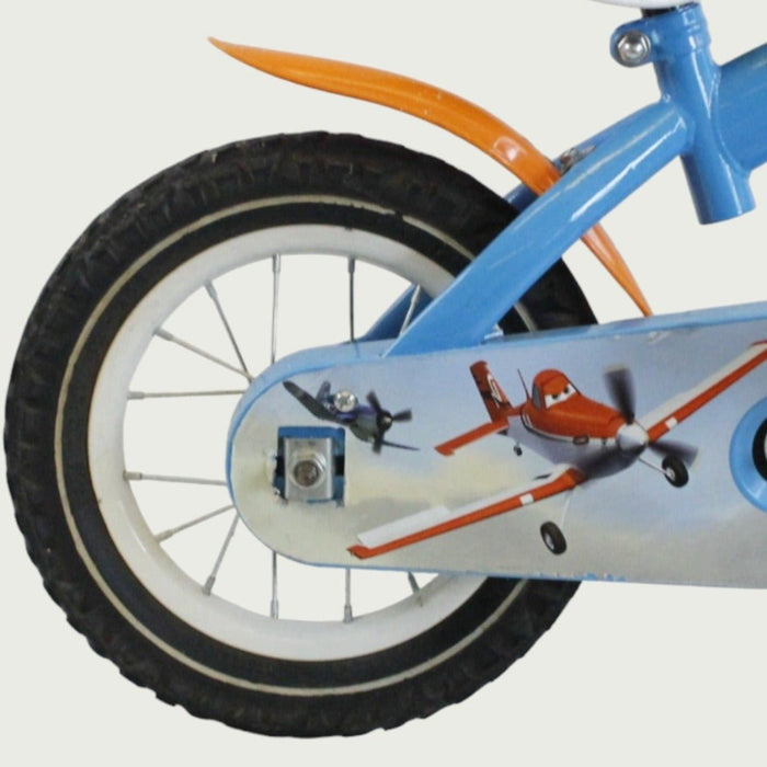 12.141 - BikeFlip, 12 inch kinderfiets, Disney Planes fiets, vliegensvlugge fiets, veelkleurige kinderfiets, handrem