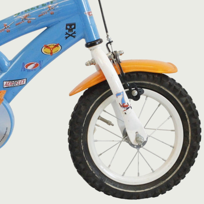 12.141 - BikeFlip, 12 inch kinderfiets, Disney Planes fiets, vliegensvlugge fiets, veelkleurige kinderfiets, handrem