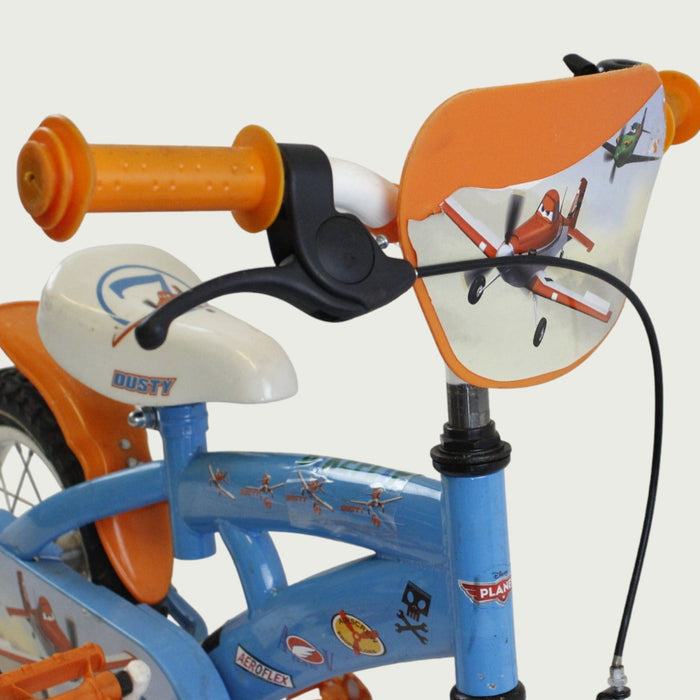 12.141 - BikeFlip, 12 inch kinderfiets, Disney Planes fiets, vliegensvlugge fiets, veelkleurige kinderfiets, handrem