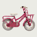 12.146 - BikeFlip, 12 inch kinderfiets, roze kinderfiets, kinderfiets met voorrekje, zijwieltjes, terugtraprem, handrem