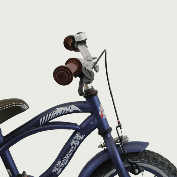 12.151 - BikeFlip, 12 inch kinderfiets, Volare fiets, stoere blauwe fiets, avontuurlijke kinderfiets, terugtraprem, handrem
