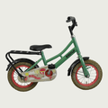 12.156 - BikeFlip, 12 inch kinderfiets, groene fiets, terugtraprem, zijwieltjes, avontuurlijke fiets, luchtballonnen
