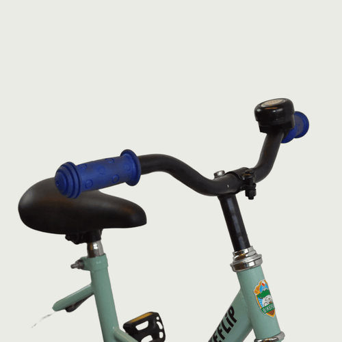12.160 - BikeFlip, 12 inch kinderfiets, groene fiets, poedercoat, terugtraprem, kabelslot, zijwieltjes, BikeFlip,  3-4 jaar