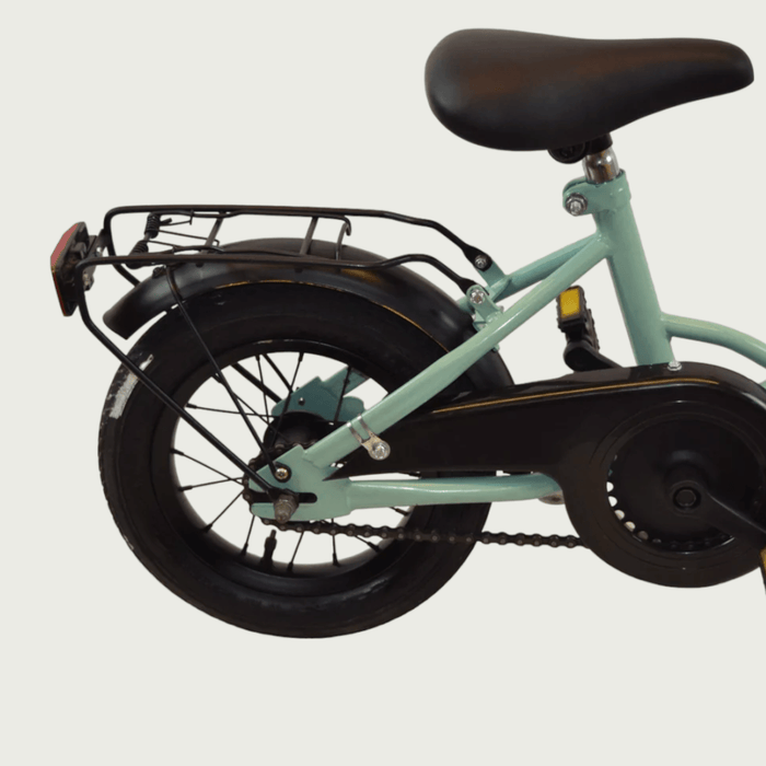 12.160 - BikeFlip, 12 inch kinderfiets, groene fiets, poedercoat, terugtraprem, kabelslot, zijwieltjes, BikeFlip,  3-4 jaar