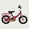 12.171 - BikeFlip, 12 inch roze fiets, kinderfiets, roze fiets, terugtraprem, geen versnellingen, kabelslot, bloemen thema