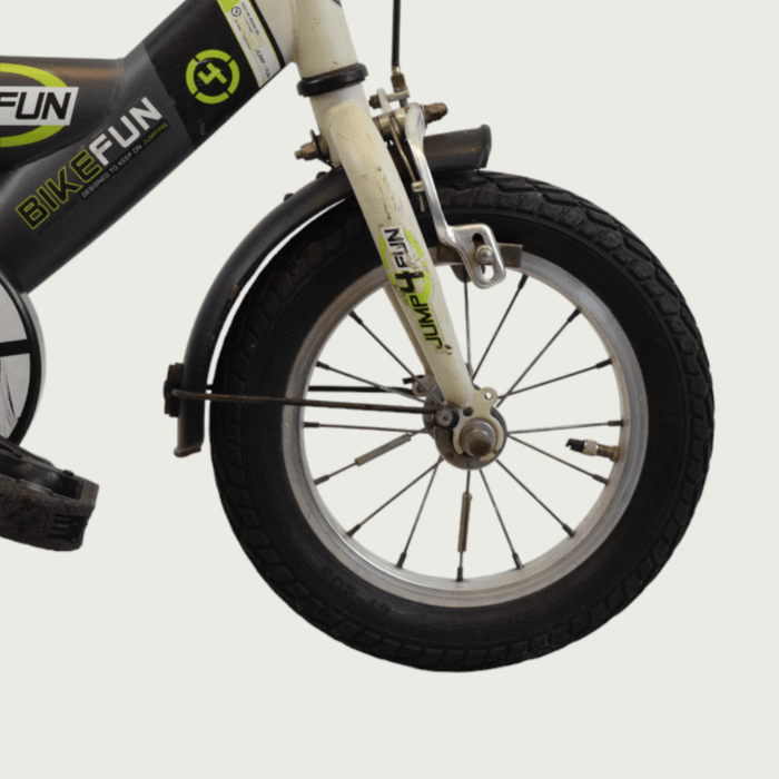 12.176 - BikeFlip, kinderfiets, 12 inch fiets, veelkleurige fiets, terugtraprem, handrem, kabelslot, kinderfiets veelkleurig