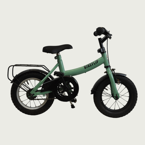 12.184 - BikeFlip, 12 inch, 85-100 cm, terugtraprem, handrem, geen versnellingen, kabelslot, groen, poedercoat premium