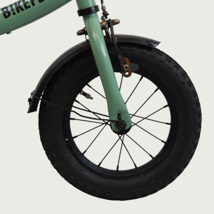 12.184 - BikeFlip, 12 inch, 85-100 cm, terugtraprem, handrem, geen versnellingen, kabelslot, groen, poedercoat premium