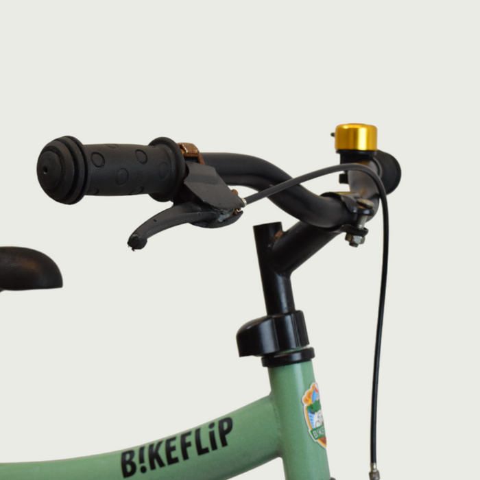 12.184 - BikeFlip, 12 inch, 85-100 cm, terugtraprem, handrem, geen versnellingen, kabelslot, groen, poedercoat premium