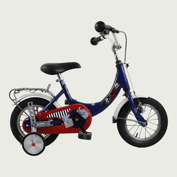 12.21 - BikeFlip, 12 inch, lengte kind: 85-100 cm, terugtraprem, handrem, geen versnellingen, kabelslot, blauw fiets