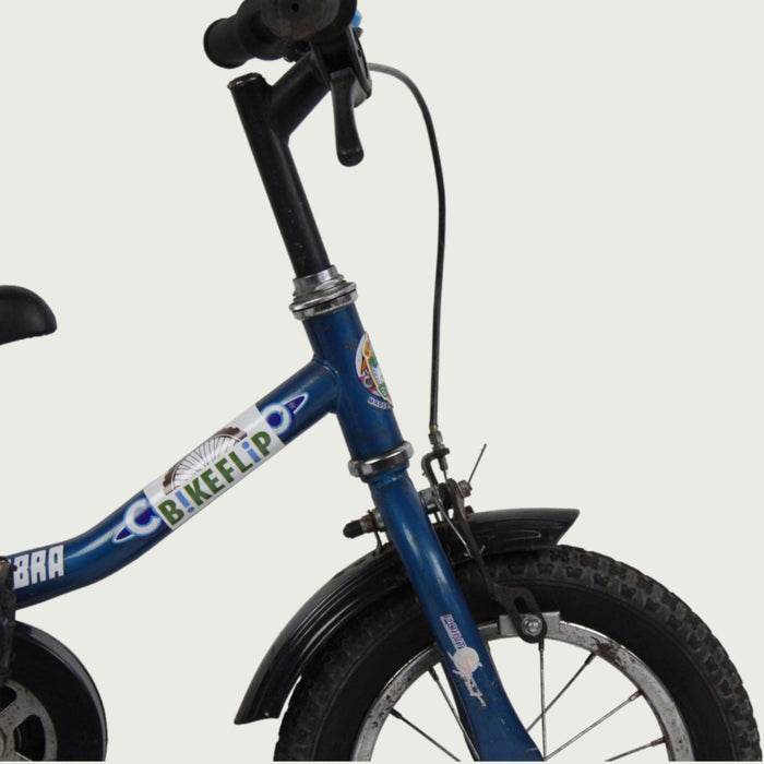12.65 - BikeFlip, kinderfiets, 12 inch, blauw, Corvino Cobra, terugtraprem, handrem, kabelslot, geen versnellingen, stevig