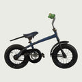 12.66 - BikeFlip, kinderfiets, 12 inch, blauw, tijgerprint handvaten, terugtraprem, geen versnellingen, kabelslot, stevig