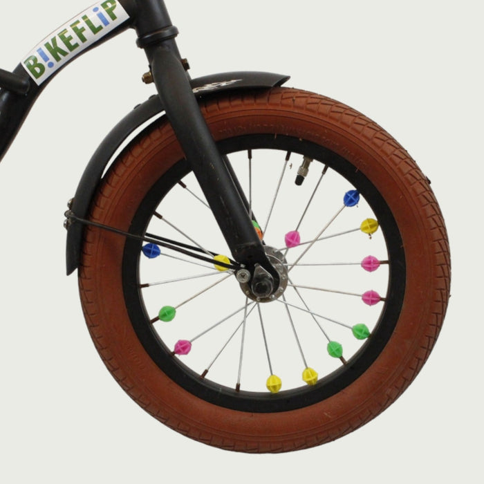 14.26 - BikeFlip, 14 inch fiets, zwarte cruiser, terugtraprem, geen versnellingen, kabelslot, kinderfiets