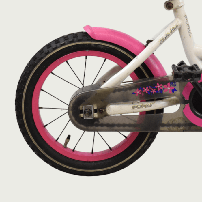 BikeFlip - 14.37 - BikeFlip, 12 inch fiets, veelkleurige Popal fiets, terugtraprem en handrem, geen versnellingen, kabelslot