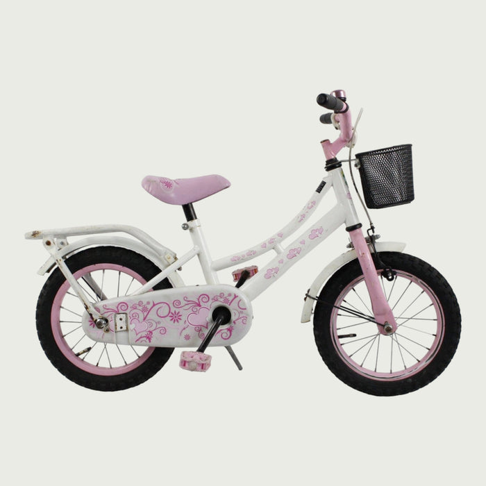 14.5 - BikeFlip, 14 inch fiets, schattige fiets met mandje, terugtraprem en handrem, geen versnellingen, kabelslot
