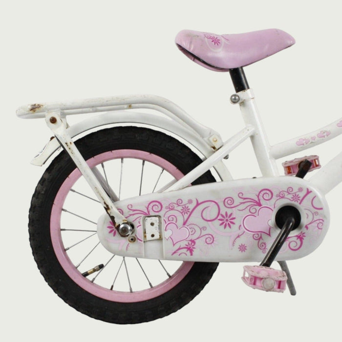 14.5 - BikeFlip, 14 inch fiets, schattige fiets met mandje, terugtraprem en handrem, geen versnellingen, kabelslot
