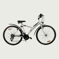 26.13 - BikeFlip, 26 inch sportfiets, derailleur, handremmen, kabelslot, vaste verlichting, wit fiets