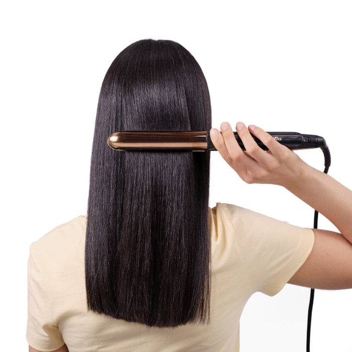 BaByliss Titanium Brilliance Straight & Curl Hair Straightener Rose Gold 2481U