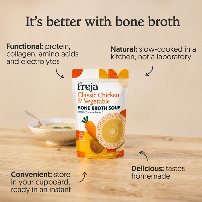 Best of Bone Broth Soup - Classic Chicken, Red Pepper & Tomato, and Pea Leek & Lemon