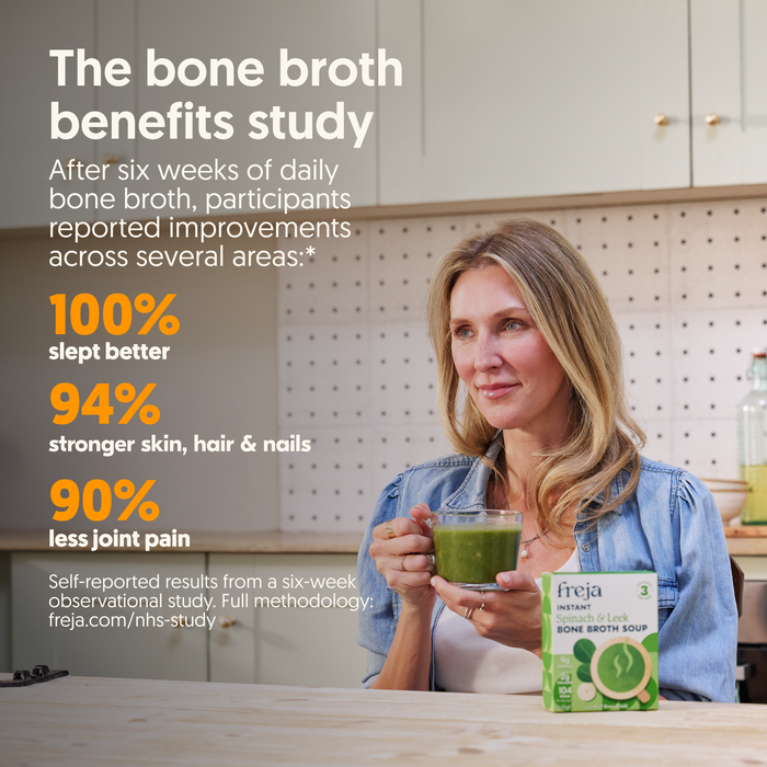 Best of Instant Bone Broth Soup - Spinach & Leek, Classic Tomato, and Thai Chicken