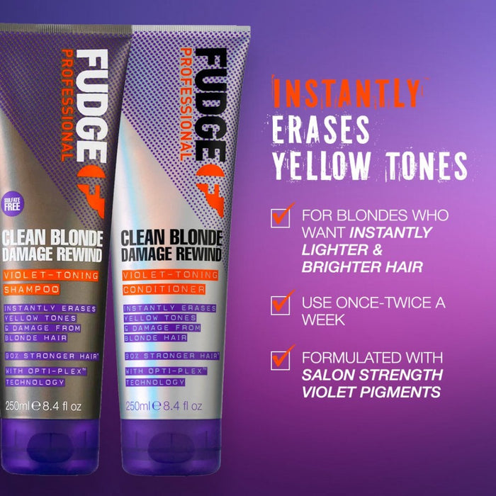 Fudge Professional Clean Blonde Damage Rewind Violet-Toning Conditioner 1000ml
