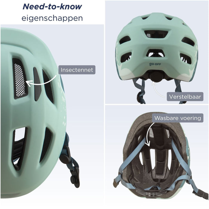 GO - OFF kinderhelm blauw + helmslot kinderfiets - BikeFlip
