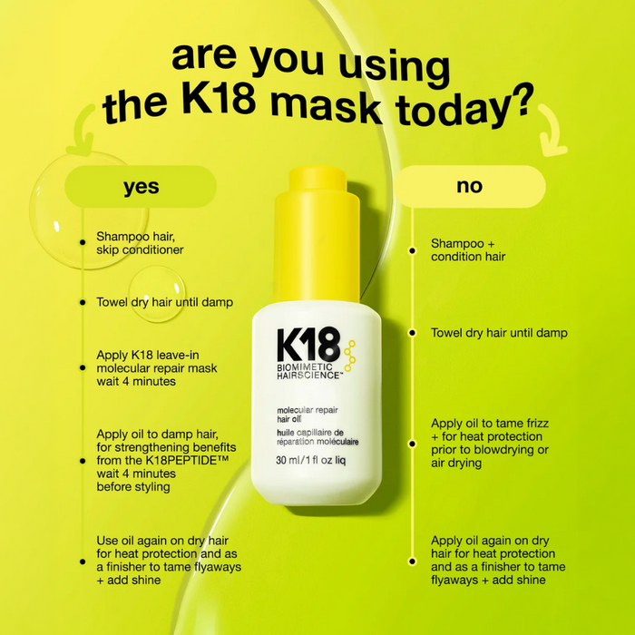 K18 Biomimetic Hairscience Molecular Repair Hair Oil 30ml