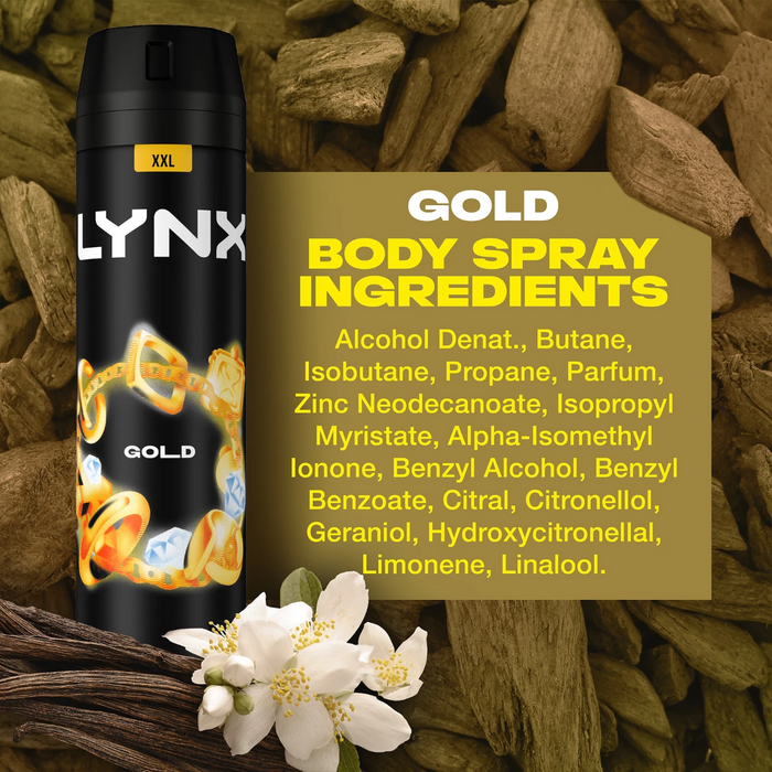 Lynx XXL Gold 48h Oudwood & Fresh Vanilla Deodorant Body Spray 250ml