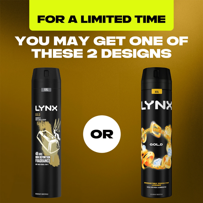 Lynx XXL Gold 48h Oudwood & Fresh Vanilla Deodorant Body Spray 250ml