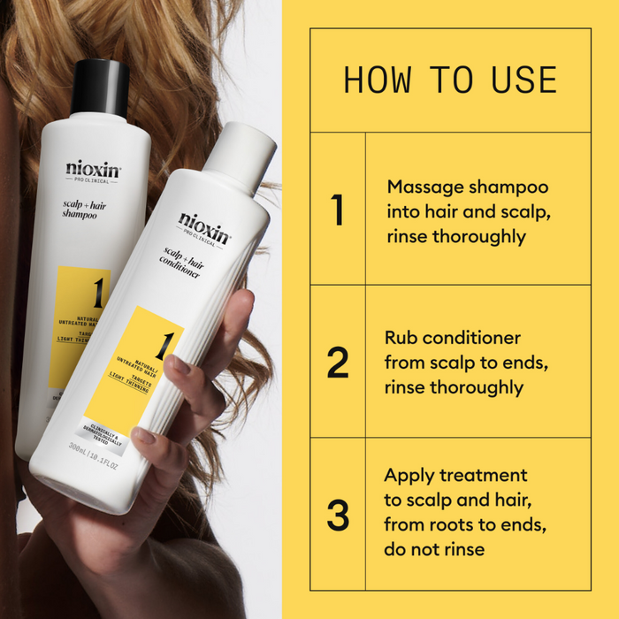 Nioxin System 1 Scalp & Hair Leave-In Treatment for Natural Hair with Light Thinning 100ml